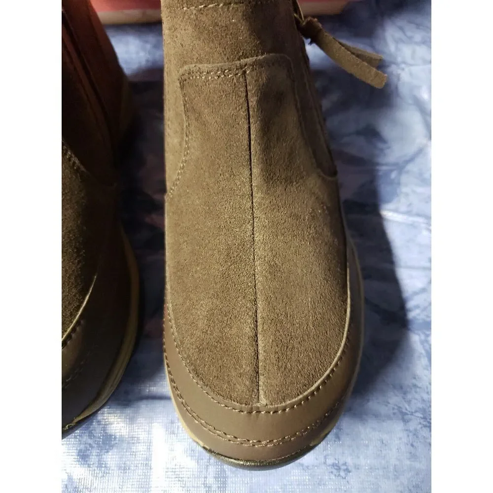 Easy Spirit Women's Epic Ankle Boot, Dark Brown , Leather‎ upper ,6 Wide